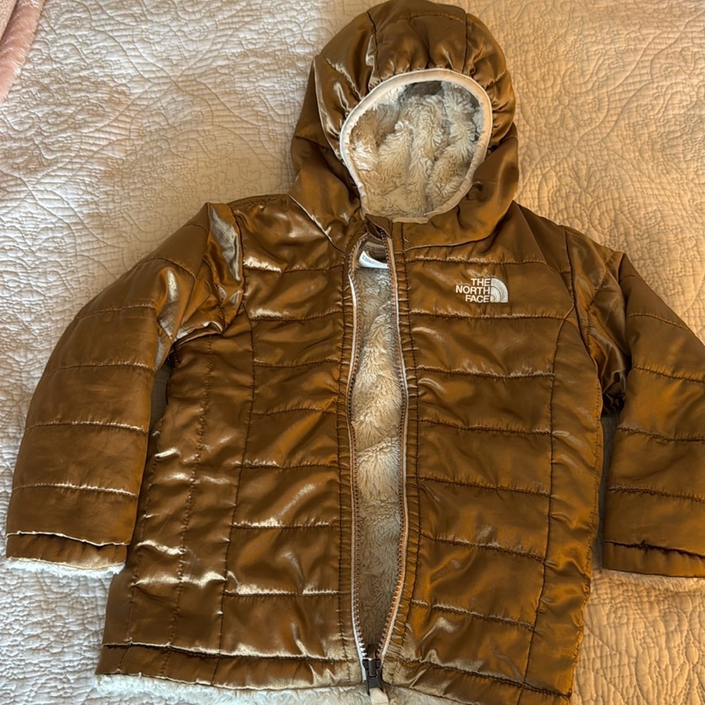 The North Face Kids Puffer Jacket in Gold and Cream